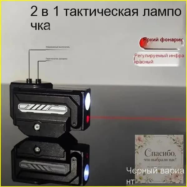 Эксклюзивный комбинированный тактический осветитель с лазерным модулем 2в1, оборудованный подствольным крепежом для GLOCK, представлен в ударопрочном корпусе из пластика от Fengnu
