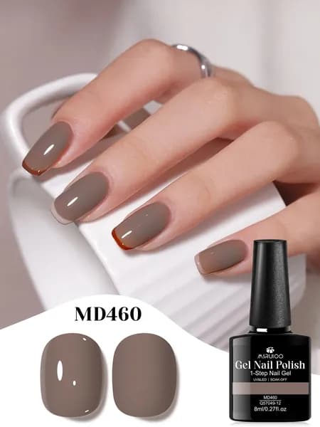 Одношаговый гель-лак 8ml: Три в одном: база, цвет и топ-покрытие. Длительный эффект, прочные ногти без сколов, блестящий маникюр салонного качества, лак для ногтей,для арт-маникюра UV/LED
