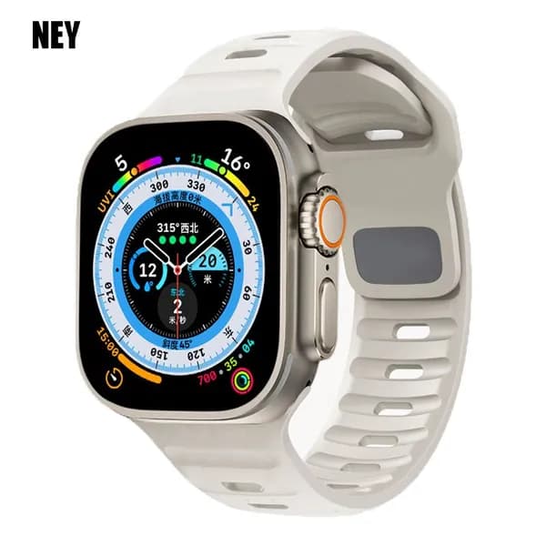 Спортивный ремешок для Apple Watch ремешок Ultra-2 49 мм 45 мм 40 мм 44 мм 41 мм 42 44 45 мм Силиконовый браслет iWatch Series 9 8 7 6 SE 5 4 3. Часы для бега, цифровые часы, умные часы