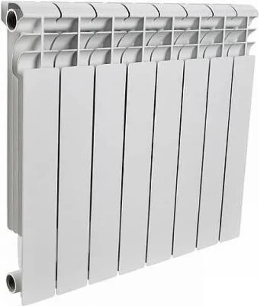 Радиатор отопления ROMMER / Роммер Optima-500 RAL-0210-050008 плоскосекционный, вертикальный, настенный, алюминиевый, белый, 8 секций, теплоотдача 1040Вт, размером 568х616мм / батарея