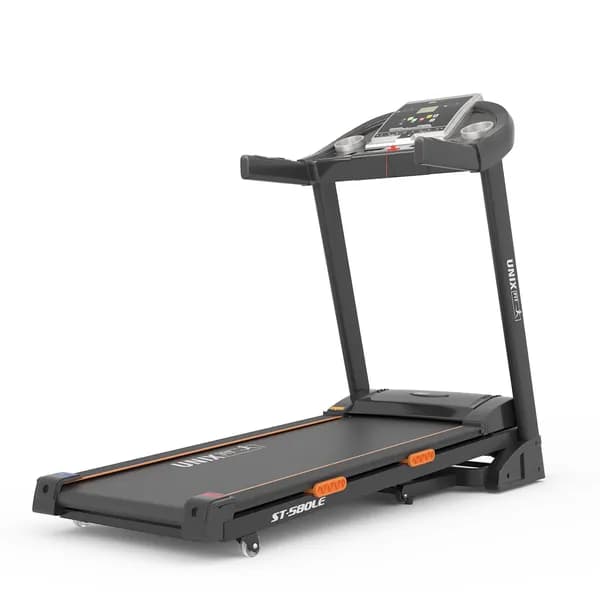 Беговая дорожка для дома UNIX Fit ST-580LE складная, компактная, домашний кардио тренажер, пиковая мощность 3 л.с., до 140 кг, беговое полотно 125x45 см, скорость 1.0 - 14 км/ч, угол наклона 0-15%