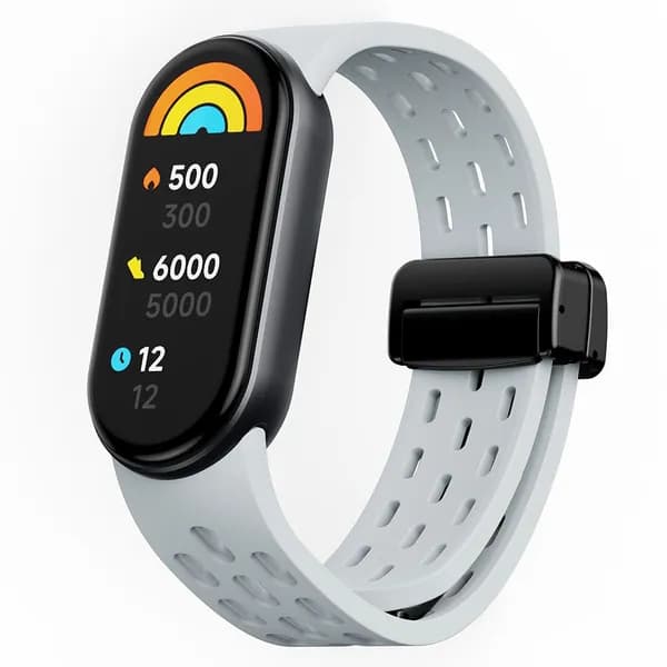Магнитный силиконовый ремешок, мягкий и удобный, совместимый с Xiaomi Mi Band 10/9/8. Водонепроницаемый и пыленепроницаемый, легкий и дышащий для комфортного ношения, спортивный ремешок.