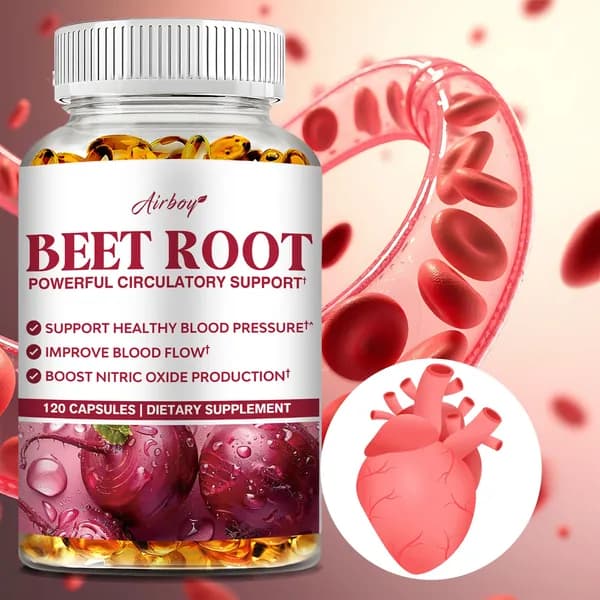 Биологически активная добавка Airboy Beet Root Capsule предназначена для поддержания кровообращения, нормализации артериального давления, улучшения кровотока и стимуляции выработки оксида азота.