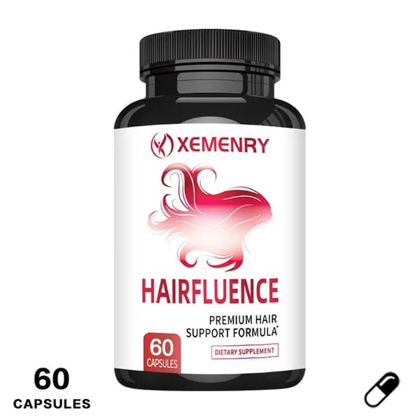 Капсулы Xemenry Hairfluence для роста волос способствуют здоровому росту волос, улучшают их качество и поддерживают здоровье кожи и ногтей, восполняя недостаток питательных веществ в организме.