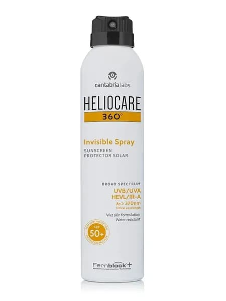 HELIOCARE 360 SPF 50+ Invisible Spray, прозрачный солнцезащитный спрей для тела. Обеспечивает мощную защиту от UVA, UVB и инфракрасного излучения, быстро впитывается, устойчив к воде и песк