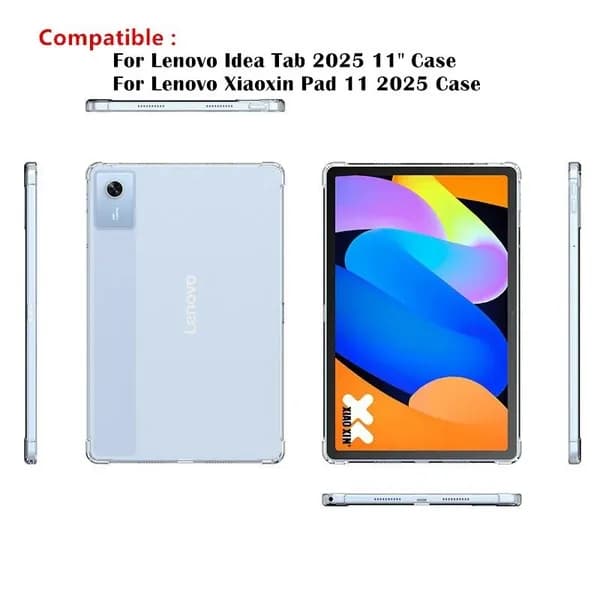 Прозрачный чехол для Lenovo Xiaoxin Pad 11 2025,Совместимость Lenovo Idea Tab 11/K11 Gen2 11 дюйма,TB335FC TB336FU/ZU 11 дюйма с антиударным аэроамбушюром,силиконовая мягкая TPU-оболочка для планшетов