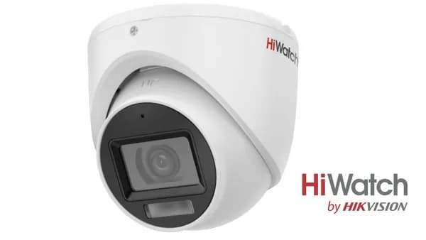 Камера видеонаблюдения HiWatch DS-T203A (2.8мм) мультиформатная уличная 2 Мп купольная 2 Мп уличная купольная HD-TVI камера с гибридной подсветкой EXIR/LED до 30/20 м и встроенным микрофоном (AoC)